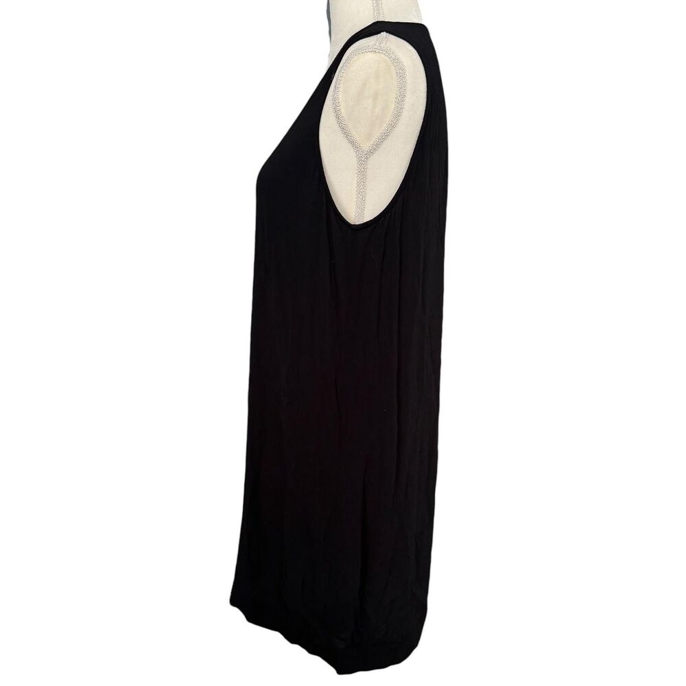 Madewell Dress Womens Medium Black V Neck Sleeveless Button Front Shift Dress - Picture 4 of 9